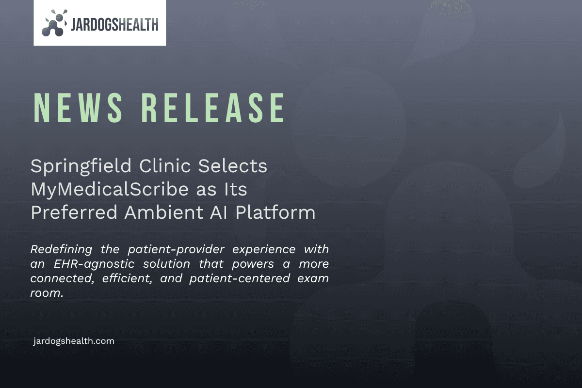 Springfield Clinic Selects MyMedicalScribe as Its Ambient AI Platform of Choice