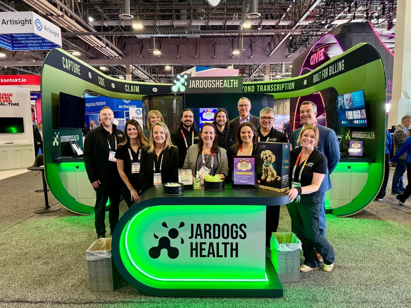 The JardogsHealth team at their HIMSS conference booth.