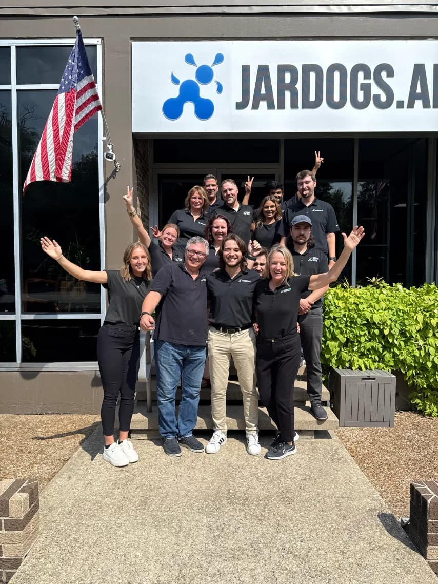 The JardogsHealth team outside the Hillsboro headquarters.